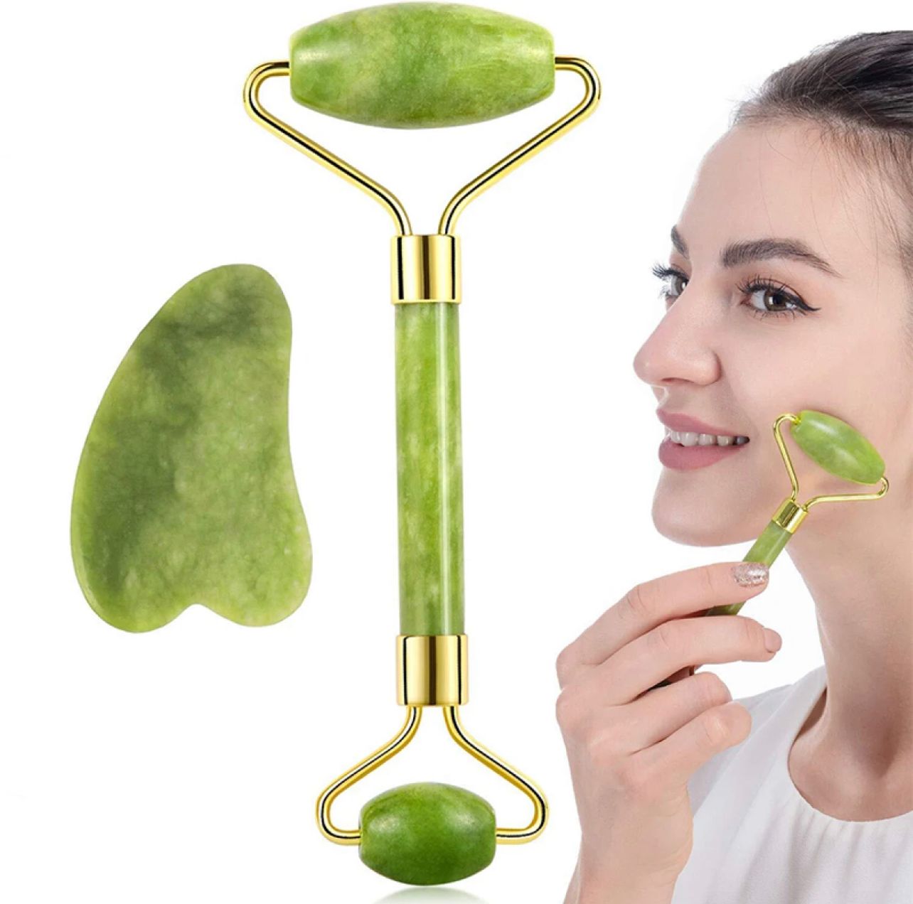 Natural Jade Roller | Facial Massage Tool for Glowing & Refreshed Skin