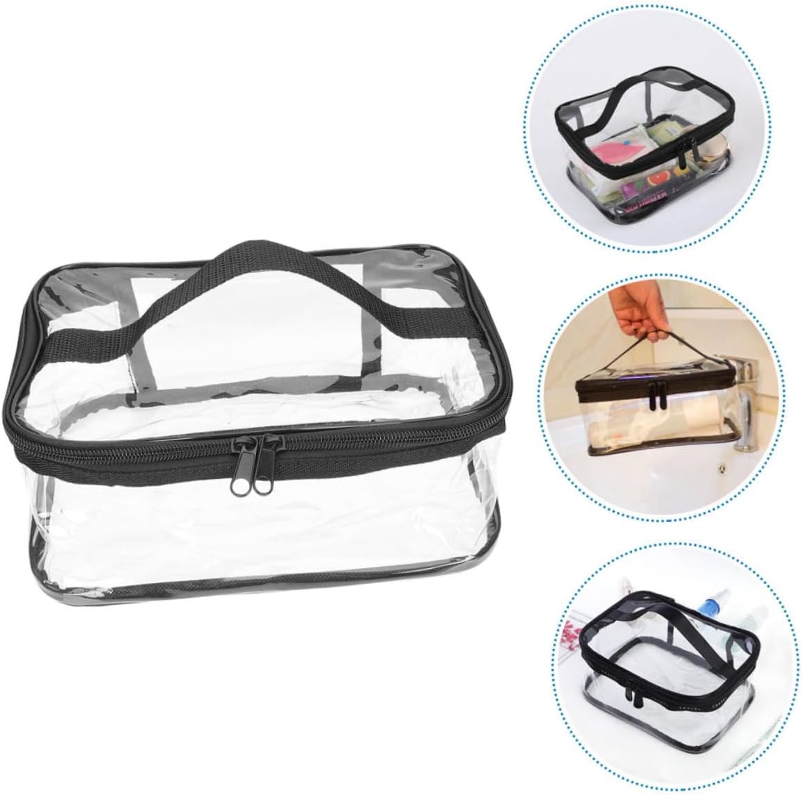 Clear Travel Makeup Bag | Waterproof Transparent Cosmetic & Toiletry Organizer