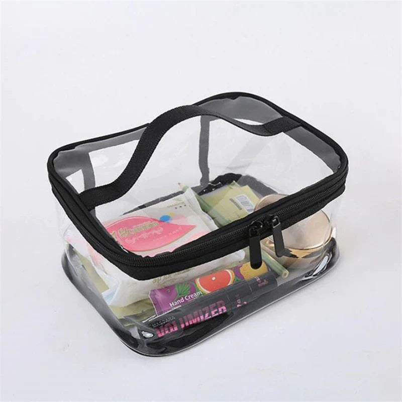 Clear Travel Makeup Bag | Waterproof Transparent Cosmetic & Toiletry Organizer