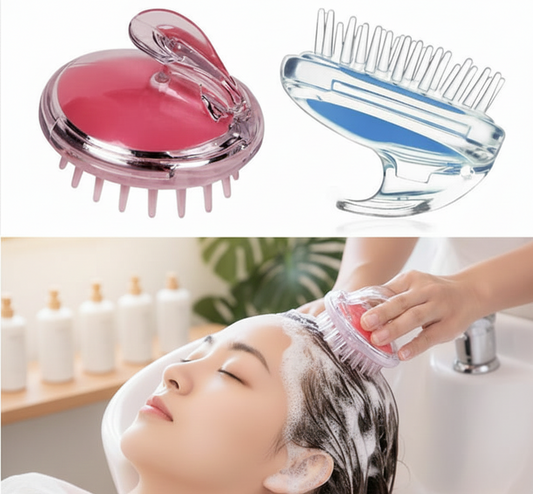 Hair Wash Brush & Silicone Scalp Massager | Deep Cleansing Shampoo Brush for Healthy Scalp