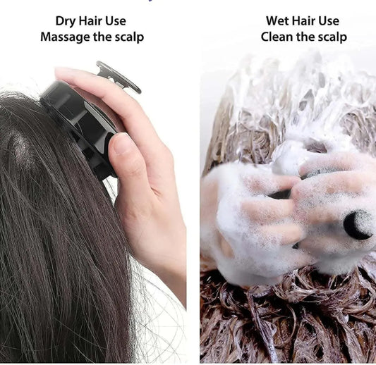Soft Silicone Scalp Shampoo Brush | Deep Cleansing Hair & Scalp Massager (Random Colour)