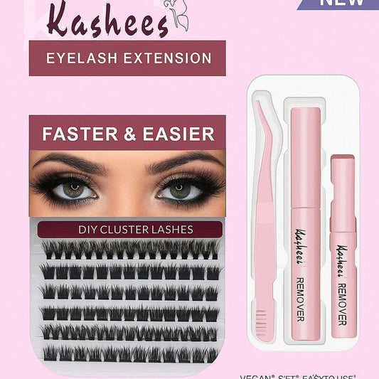 4-in-1 Eyelash Extension Kit | Mixed Lash Clusters with Glue & Applicator