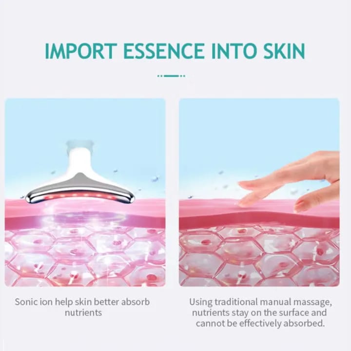EMS Face & Neck Massager with LED Light | Microcurrent Skin Care & Lifting Device