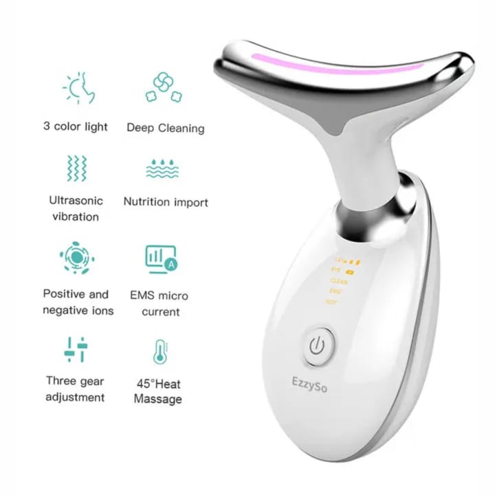 EMS Face & Neck Massager with LED Light | Microcurrent Skin Care & Lifting Device