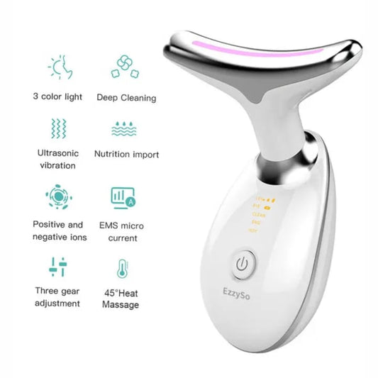 EMS Face & Neck Massager with LED Light | Microcurrent Skin Care & Lifting Device