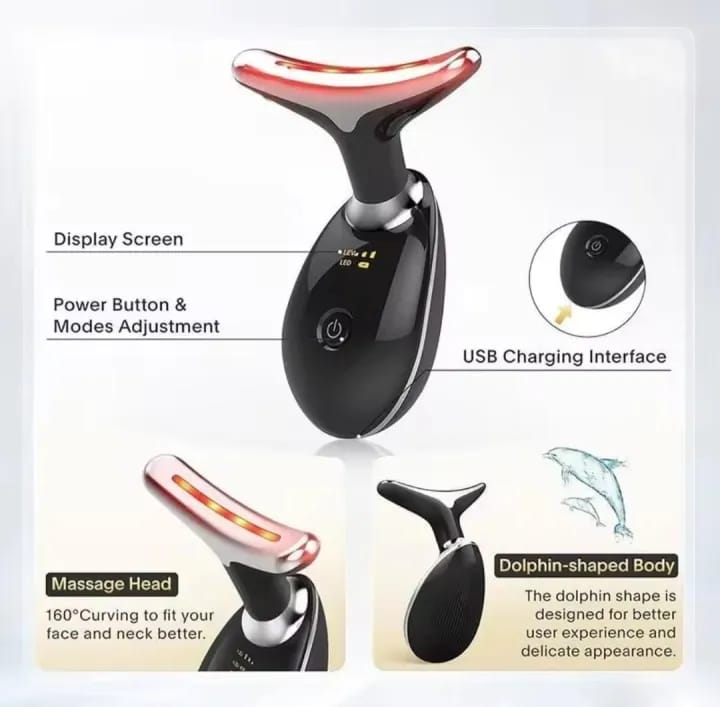 EMS Face & Neck Massager with LED Light | Microcurrent Skin Care & Lifting Device