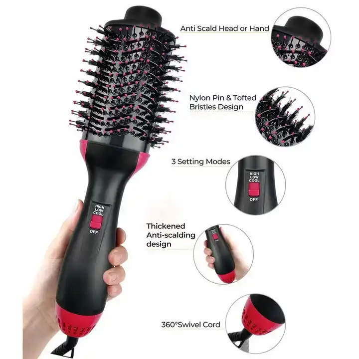 4-in-1 One-Step Hot Air Brush | Hair Dryer, Straightener, Curler & Volumizer