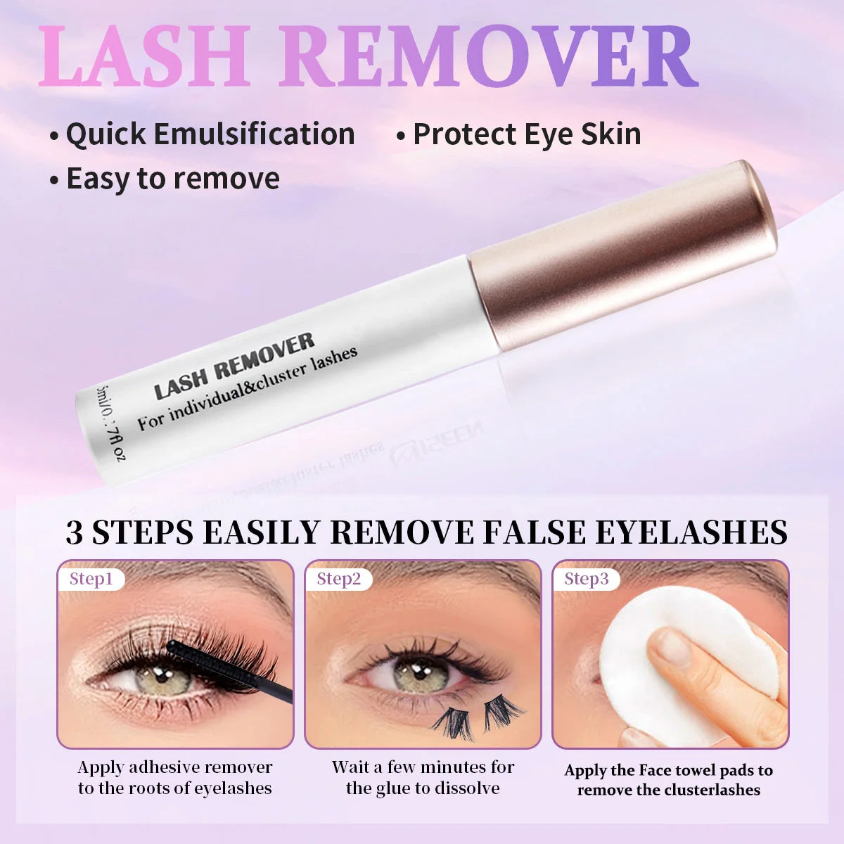 Lash Extension Mix Styles Individual Lash Clusters with Bond & Seal Remover Tweezers
