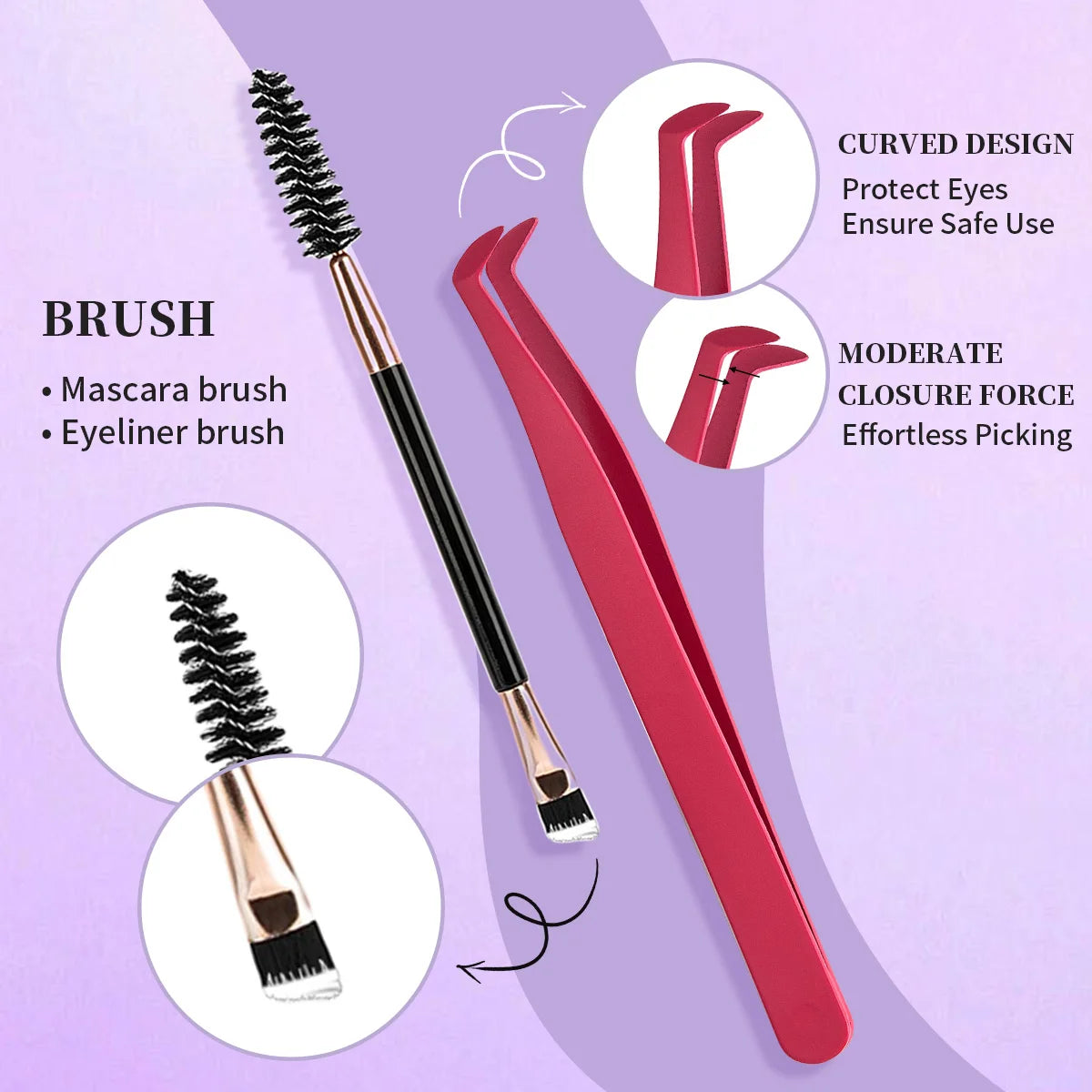 Lash Extension Mix Styles Individual Lash Clusters with Bond & Seal Remover Tweezers