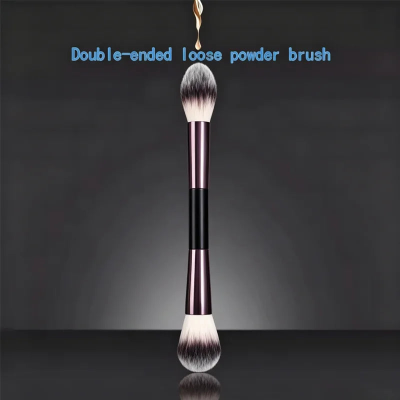 Makeup Brush Exquisite Professional Metal Handle Double-head Design with Box